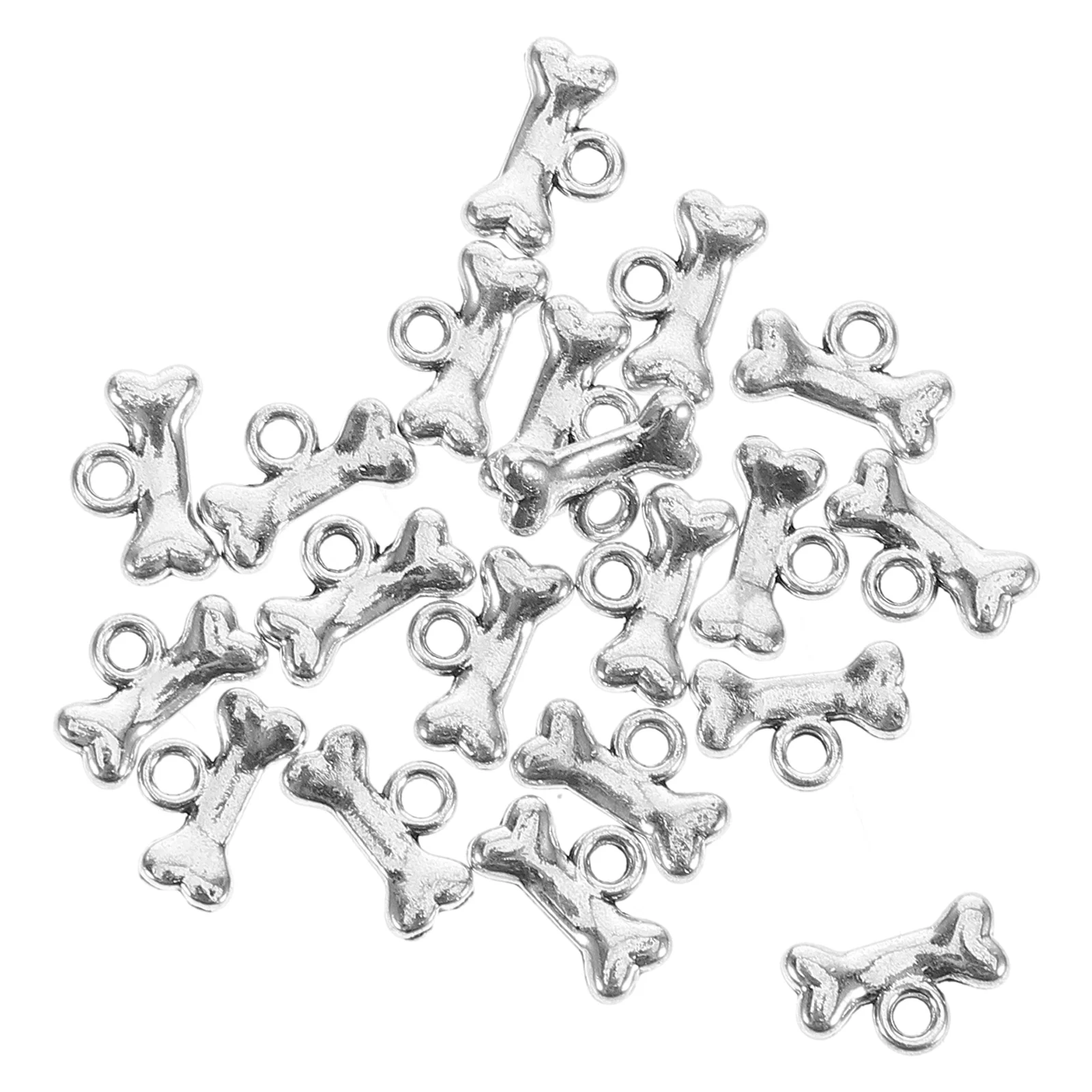 40 pièces argent chien os pendentif breloques collier à faire soi-même Bracelet fabrication de bijoux fournitures accessoires pour animaux de compagnie tourbillon breloques