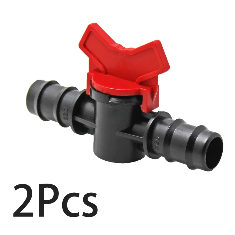 2Pcs Barbed Ball Valve Plastic Pagoda Straight Through Shut-Off Switch Hose Connector for Irrigation Aquarium Garden