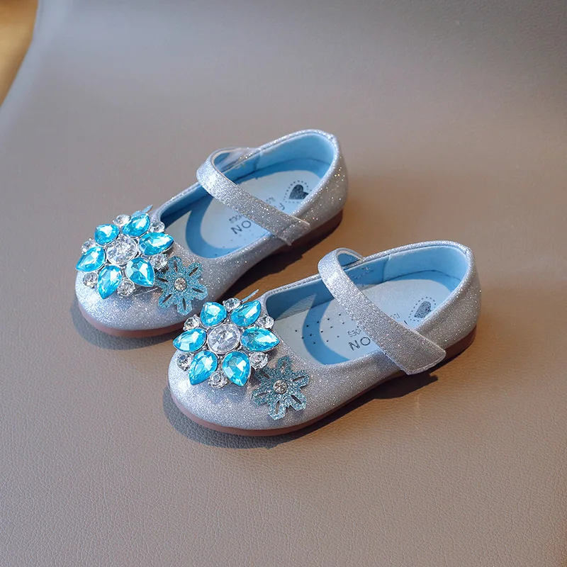 Zapatos de princesa para niña, calzado de baile con suela suave de cristal, novedad de primavera y otoño, 2024