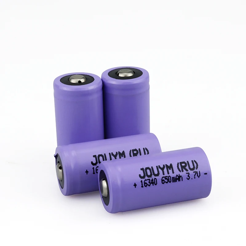 New original 2-4PCS 16340 3.7V 650mAh Rechargeable Lithium-ion battery For RCR123A battery.