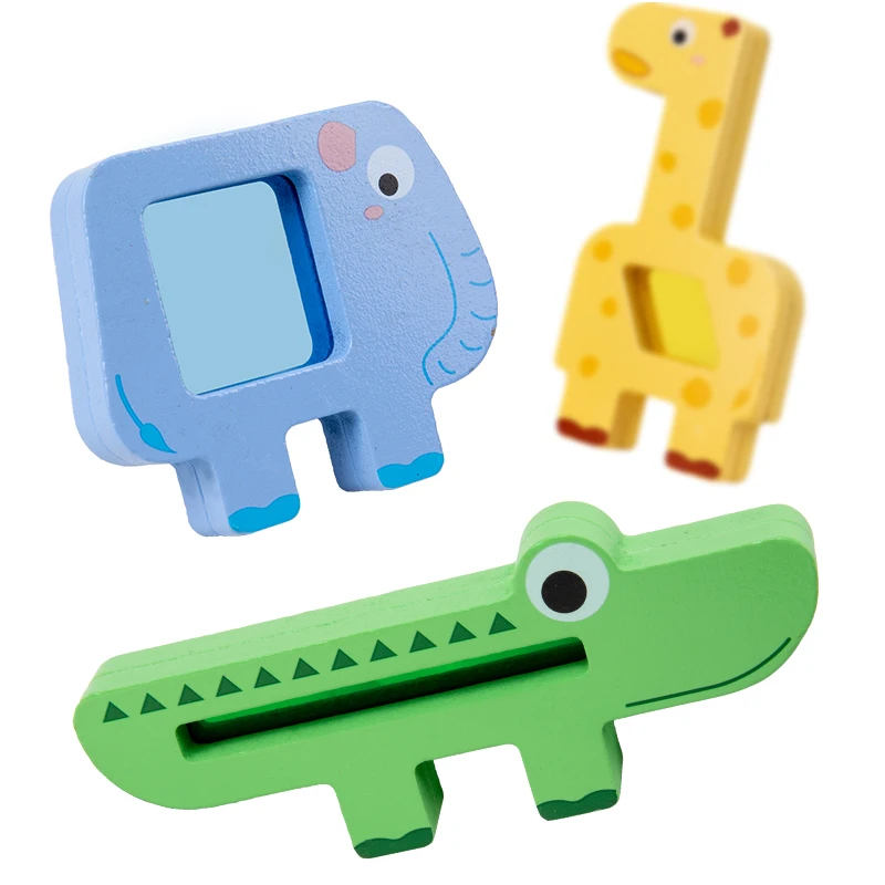 Wooden Animal Acrylic Stacking Block Game Shape Matching Puzzle Balance Toy Montessori Training Educational Toys For Children view 6