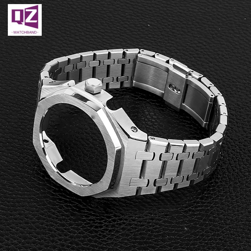 4RD Metal Bezel Stainless steel strap for casio g-shock GA-2100 GM-2100 watchband case Upgrade Fourth GA-2110 modified band