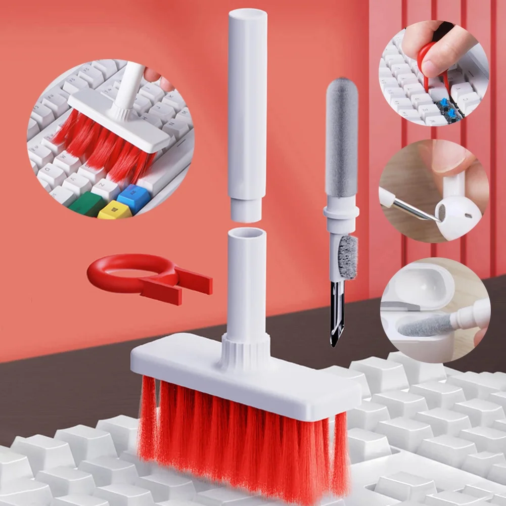 3-in-1 Cleaning Brush Kit Mechanical Keyboard Cleaner with Keycap Puller & Multi-Tip Earbud Cleaning Pen for Laptop Desktop New