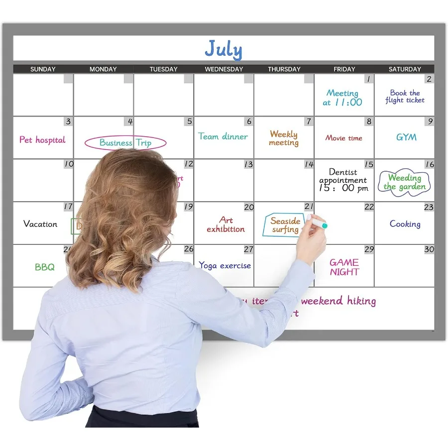 

Large Dry Erase Calendar for Wall Undated 1 Month Wall Calendar 40" x 28" Erasable and Reusable Lamited Calendar 10 Round Stick