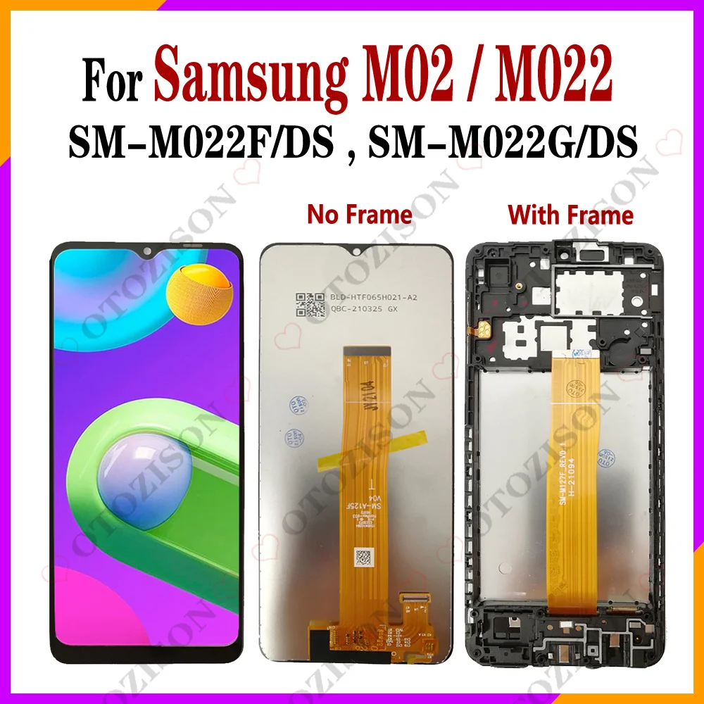 M022F ЖК-дисплей с рамкой для Samsung Galaxy M02 ЖК-дисплей SM-M022F/DS SM-M022G/DS M022 сенсорный экран дигитайзер в сборе Замена