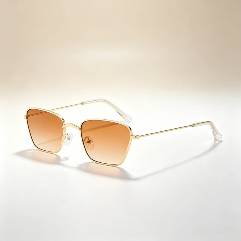 Schlichte, exquisite quadratische Metall-Sonnenbrille für Damen und Herren – Modische Luxusmarken-Sonnenbrille zum Ausgehen und Einkaufen – Unisex-Brille