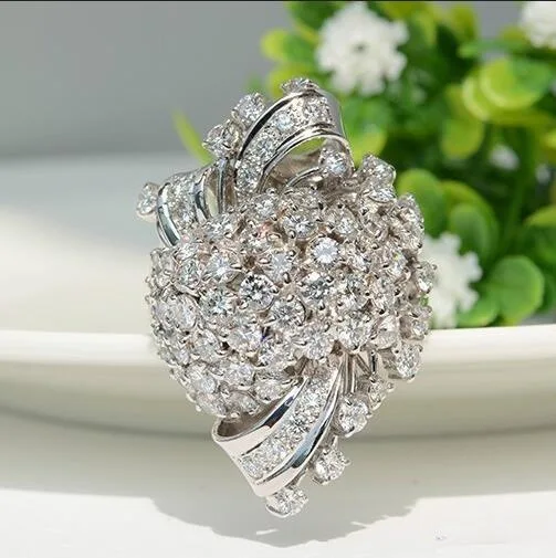 New flower inlaid zircon ring European and American cross-border e-commerce supply jewelry