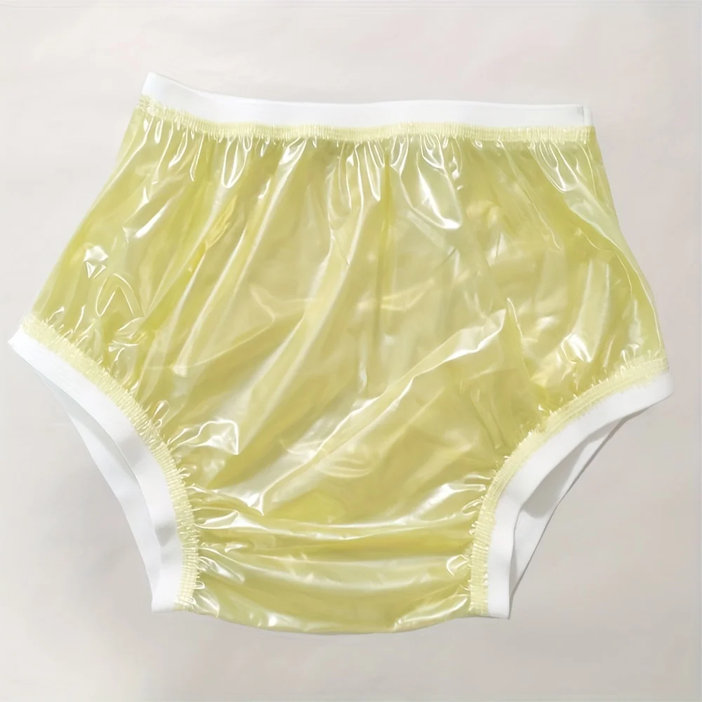 Couche-culotte réutilisable en plastique PVC transparent pour adulte et adolescent, taille large, anti-fuite, non jetable