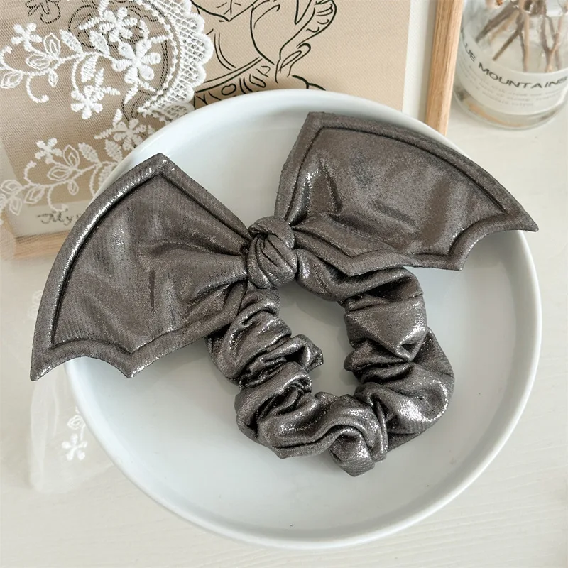 Bat Wing Hair Accessories For Women Girls Festival Party Hair Band Hippie Style Black Gothic Scrunchies Halloween Cosplay