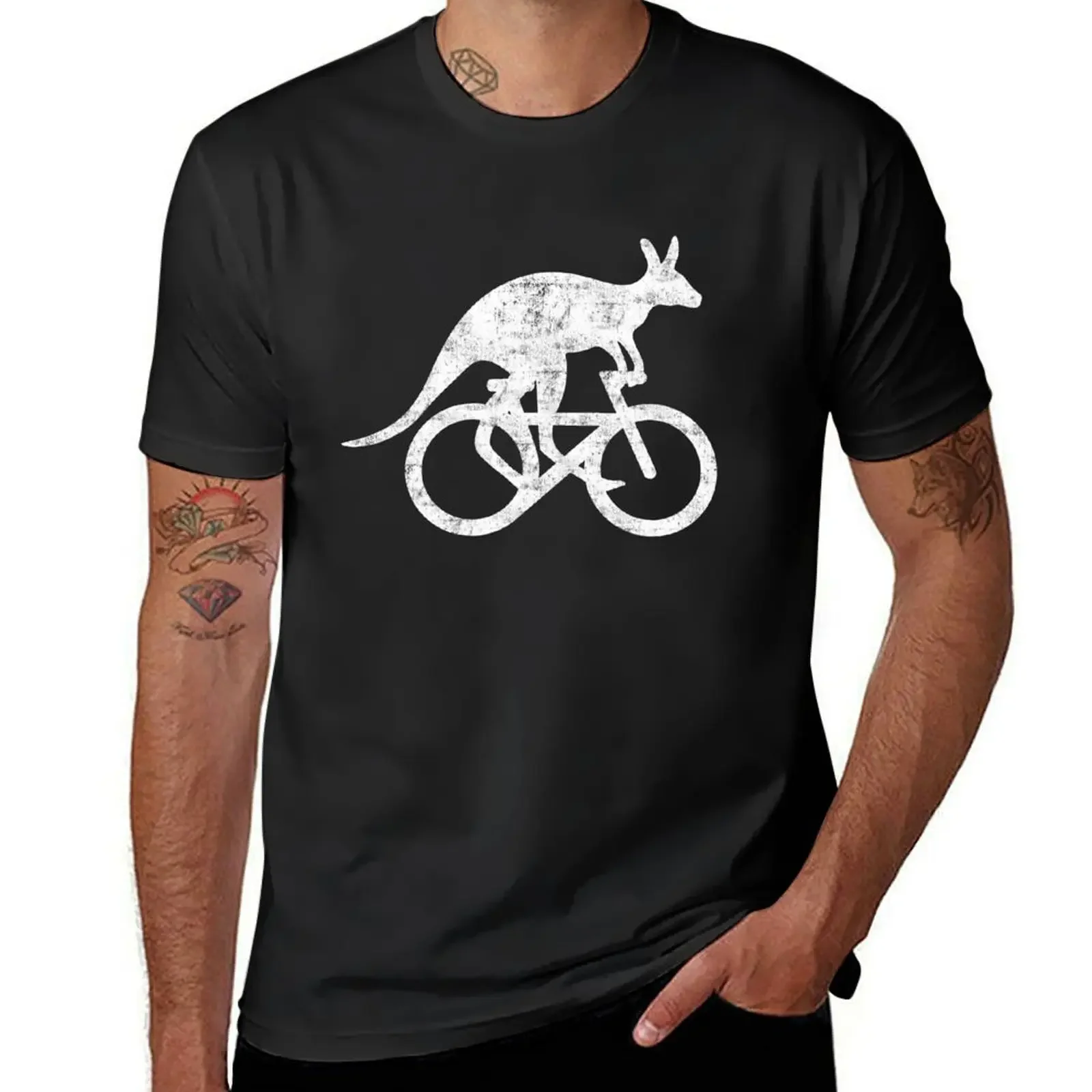 Kangaroo Riding Bicycle Funny Sport Motivation Training Gift T-Shirt graphics cute tops customs design your own t shirt men