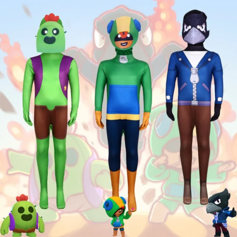 Leon Crow Spike Cosplay Kostüm Kinder Erwachsene Jumpsuit Maske Anzug Karneval Geburtstag Party Halloween Kostüm