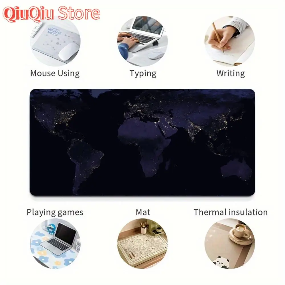 Dark World Map Mouse Pad Large MousePad mini PC XXL Gaming Rubber Lock Desk Mat tablet monitor Computer Gamers phone work office