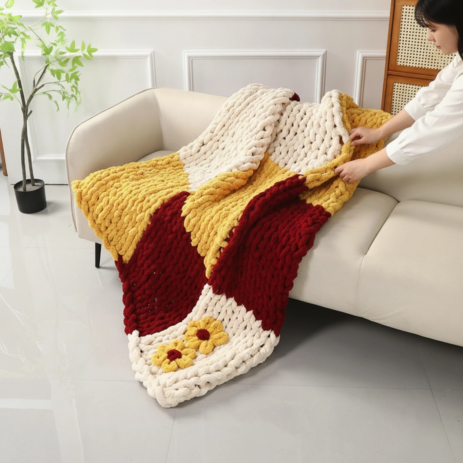 Dik gebreide deken Zachte deke - Throw Blanket Chunky Knit recensie en prijs