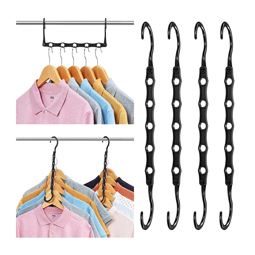 

Space Saving Storage Hangers Multifunction Plastic Clothes Racks Rotary Organizer Hangers 5 Hole Magic Closet Wardrobe Organizer