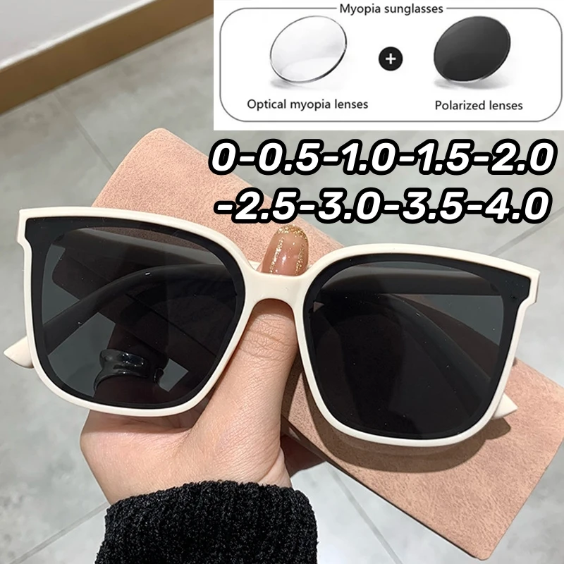 

Men Retro Vintage UV400 Polarized Sunglasses Women Fashion Square Sports Eyewear Goggles Unisex Trendy Myopia Goggles 0-1.0-4.0