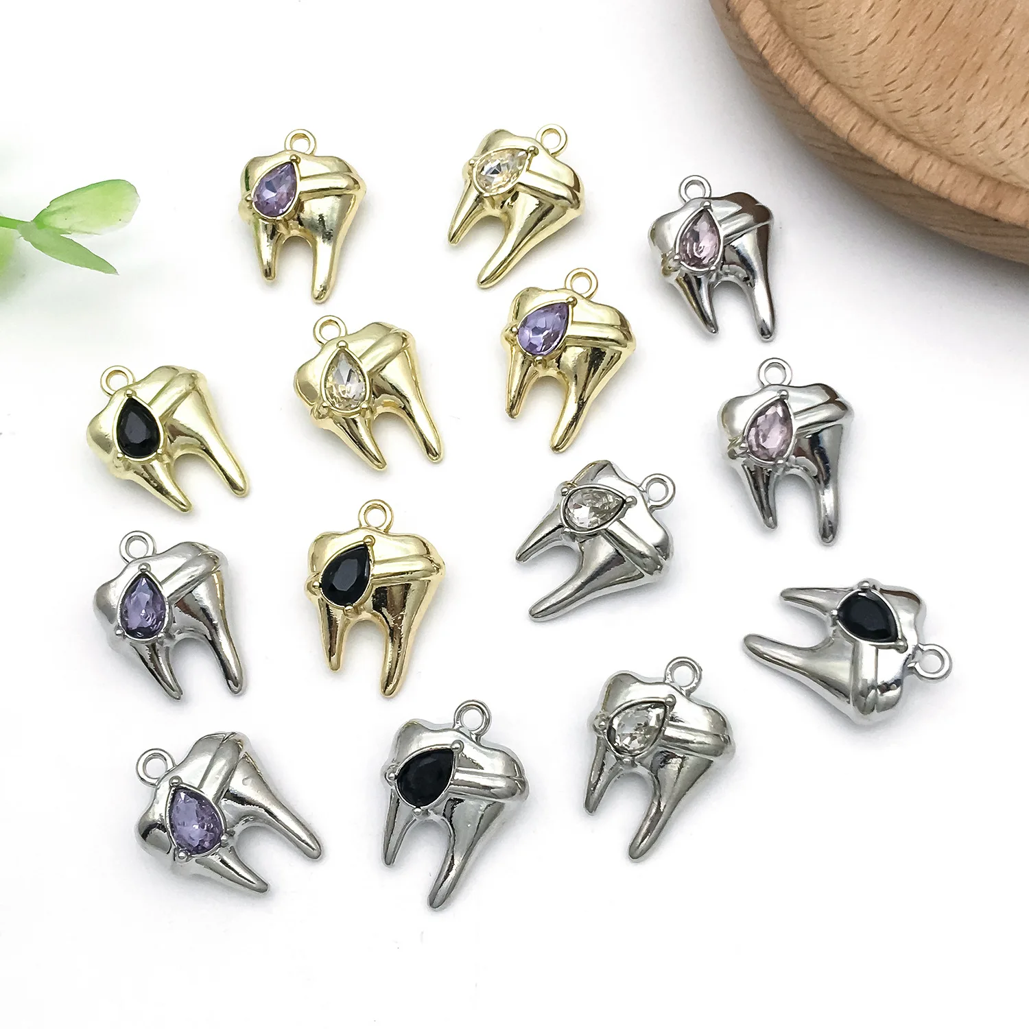 dental keychain Jewelry Silver Color Tooth Toothpaste Toothbrush Pendant