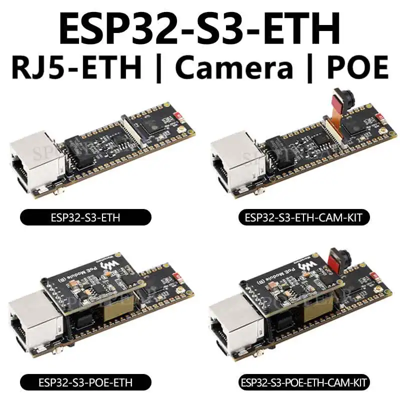 ESP32-S3 ETH Camera Development Board  OV2640 OV5640 Port / PoE RJ45/W5500 / Micro-SD Compatible With Raspberry Pi Pico Size