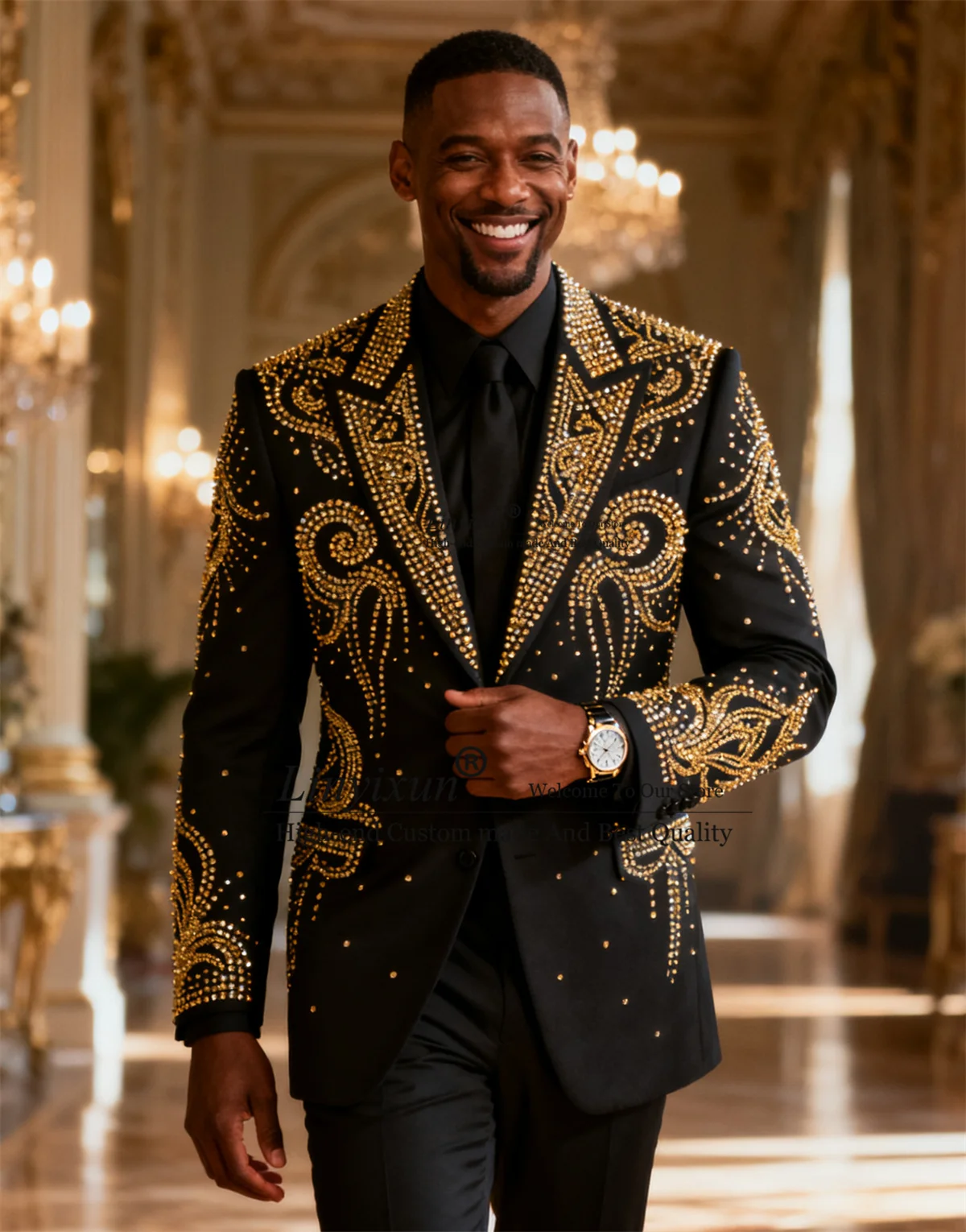 

Высококачественные мужские костюмы со стразами и кристаллами, комплекты из 2 предметов, мужские пиджаки для жениха, индивидуальные смокинги для свадебной вечеринки, облегающие Ropa hombre