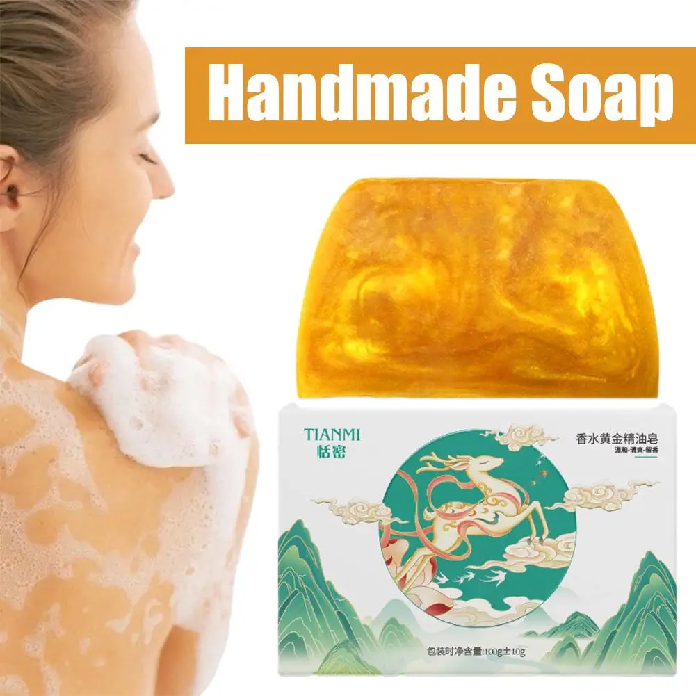 Golden Scented Soap For The Sparkling Network Festival Long-lasting Fragrance, Deeply Cleans And Controls Oil Smooth