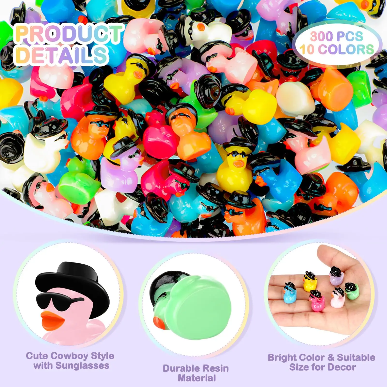 

Mini Resin Ducks Bulk Small Tiny Cowboy Resin Duck Figurines for Miniature Landscape Rubber Aquarium Potted Ornament for Dollho