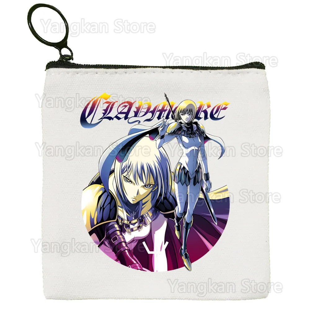 

Claymore Anime Clare, Miria Manga Waifu Cartoon Coin Purse Female Mini Canvas Art Cute Key Case Coin Purse Student Wallet