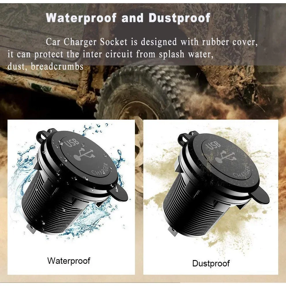 Quick Charge 3.0 Dual USB Autolader Waterdicht 12 V/24 V QC3.0 USB Fast Charger Socket Stopcontact met Touch Schakelaar