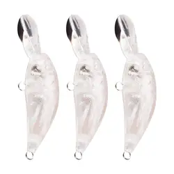 10pcs Fishing Unpainted Lures Blank Transparent Bait Embryo 5.9cm 3.0g DIY Minnows Rattles Artificial ABS Hard Baits