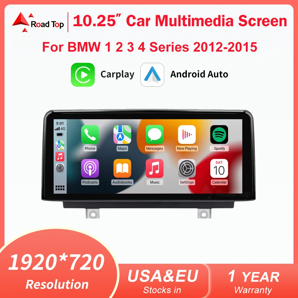 10.25'' Wireless Apple Carplay Android Auto Multimedia Display Screen For BMW 1/2/3/4 Series F20/F21/F22/F30/F31/F32/F33/F34/F36