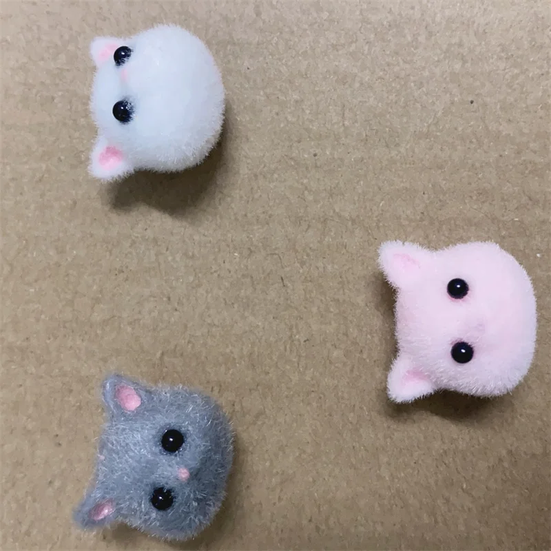 Wholesale 30pcs/lot color cartoon animals cats heads shape resin beads diy jewelry garment/keychain accessory