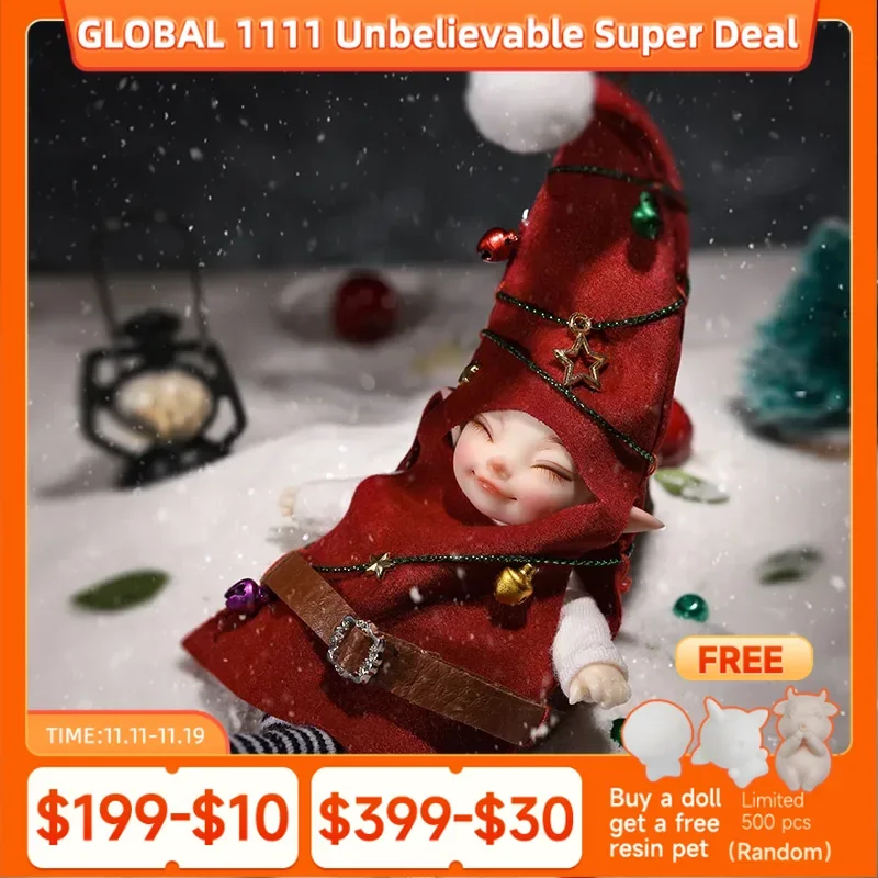 

Кукла Fairyland Realpuki Toki Kina Sleep Head 1/13 BJD, полный набор, игрушки из смолы для детей, подарки-сюрпризы FL Tiny Elf Doll Garden D