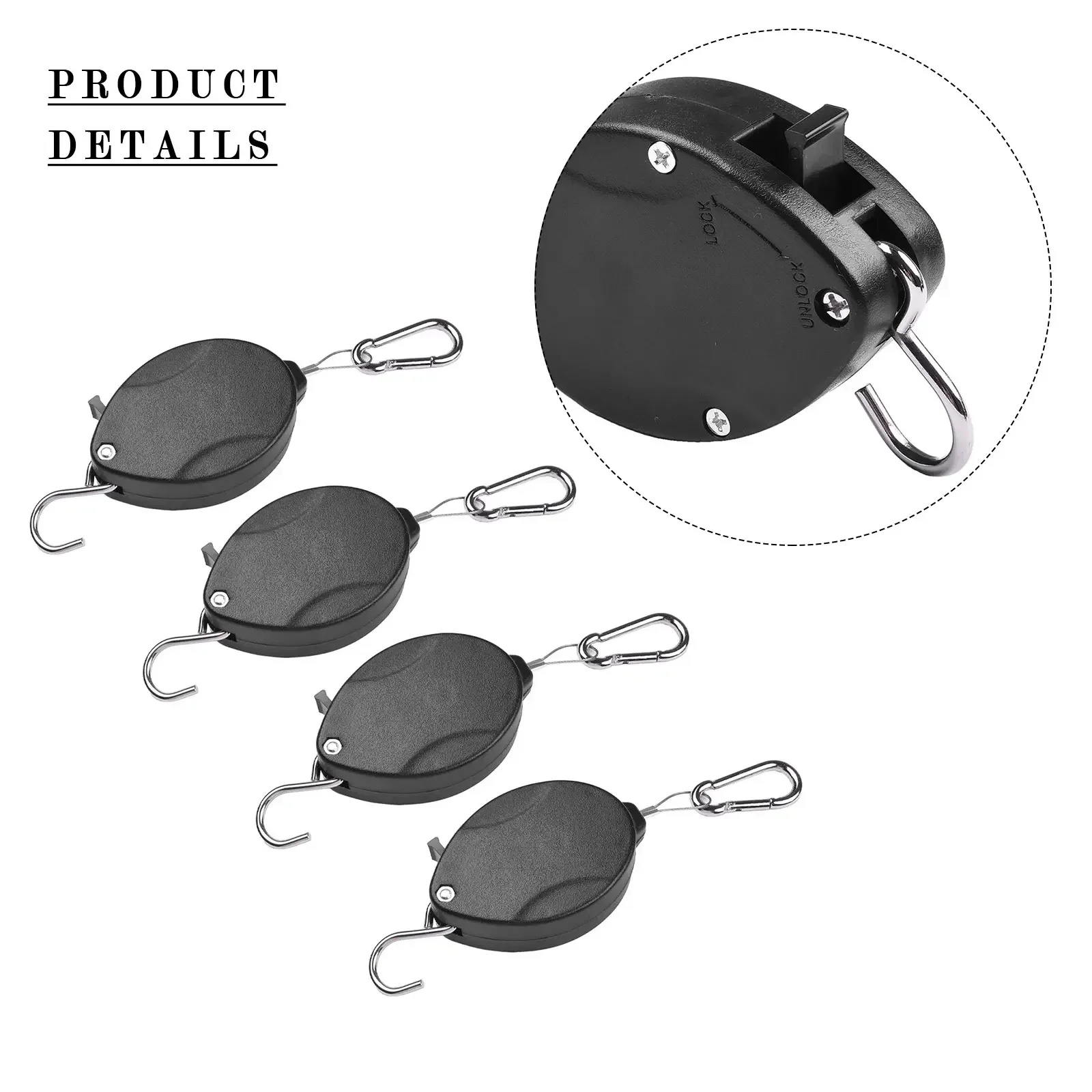 4pcs Retractable Plant Hanger Pulleys For Hanging Garden Flower Pots Bird Feeder Adjustable Telescopic Hook Hanging Basin