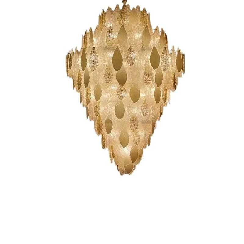 

Light luxury crystal chandelier, duplex villa living room main lamp, dining room stairs French hotel hall lamp