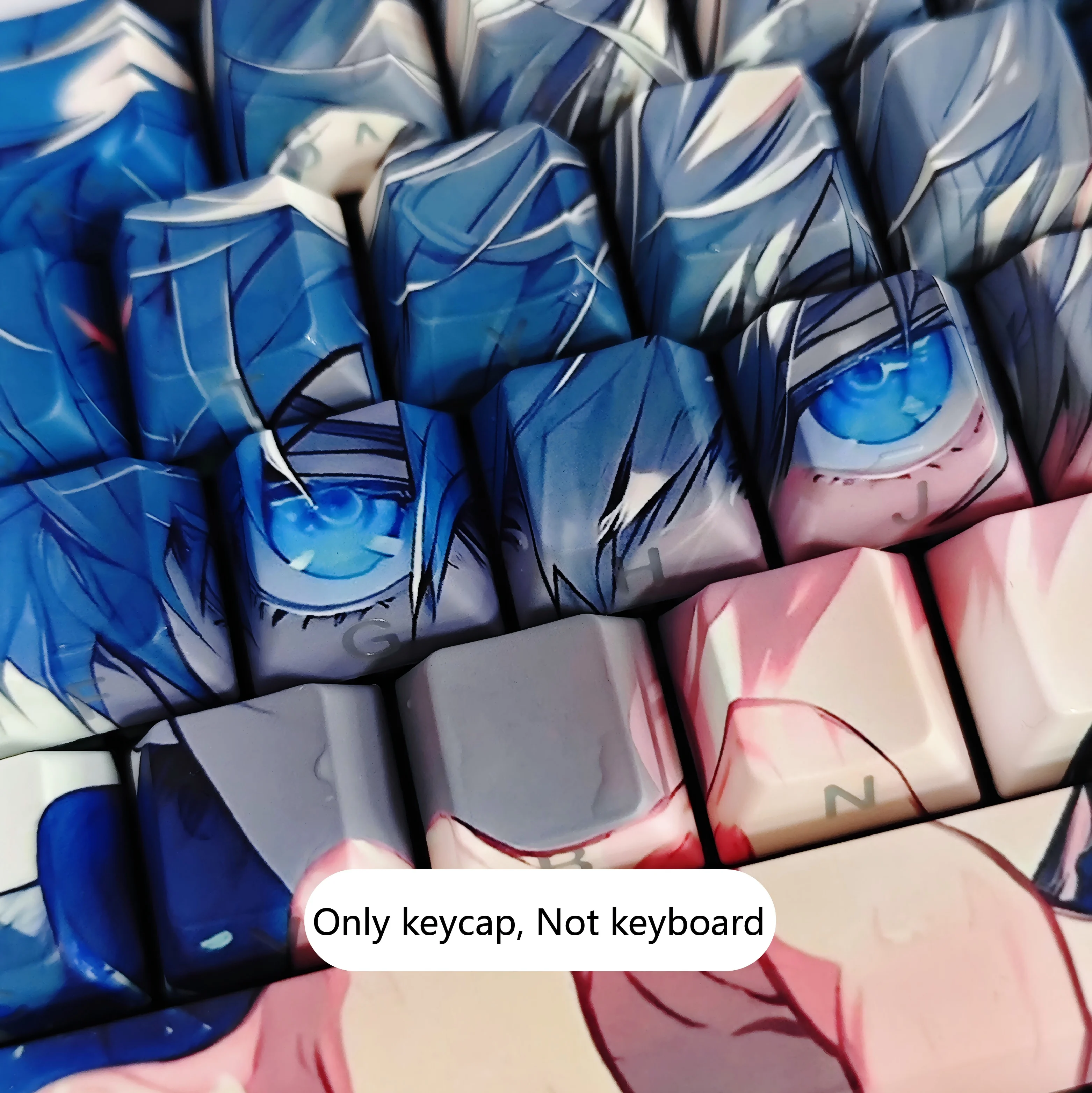 

131 клавиша Gojo Satoru, тематические колпачки для клавиш с комиксами, колпачки для ключей в стиле аниме, PBT Cherry Profile, индивидуальный колпачок для механической клавиатуры Wooting60he