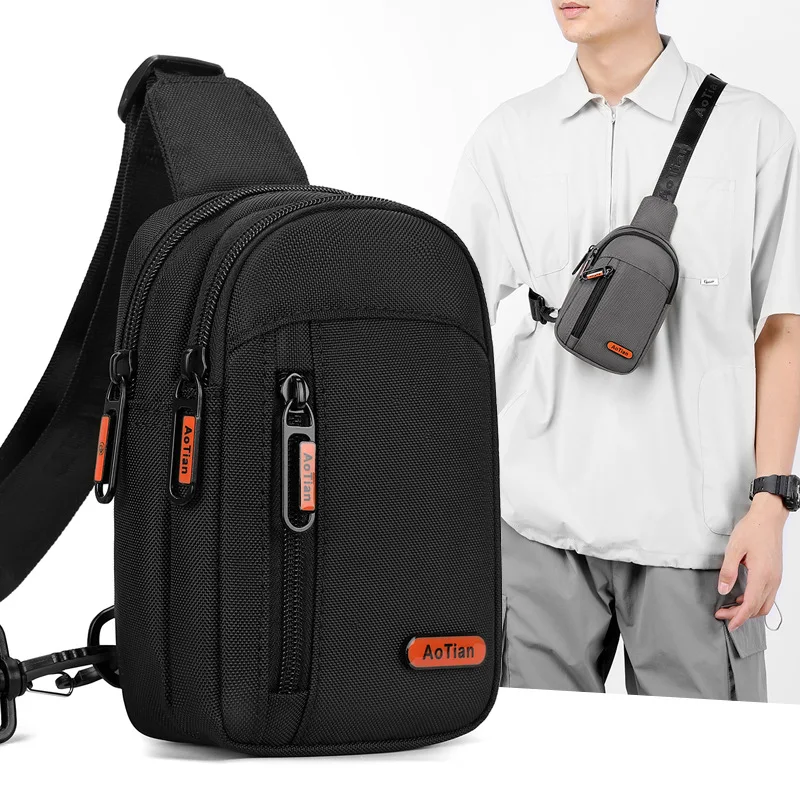 2024 Nnew Waterproof Mini Casual Chest Bag Men Multifunction Man Crossbody Bag Small Travel Chest Bag Pack Male