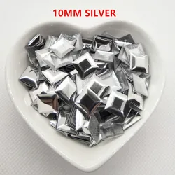 Square Studs And Spikes Wholesale Hot-Fix Flat Back Rhinestones AA Nailhead 144Pieces/Lot Iron On Punk Metal Decorations