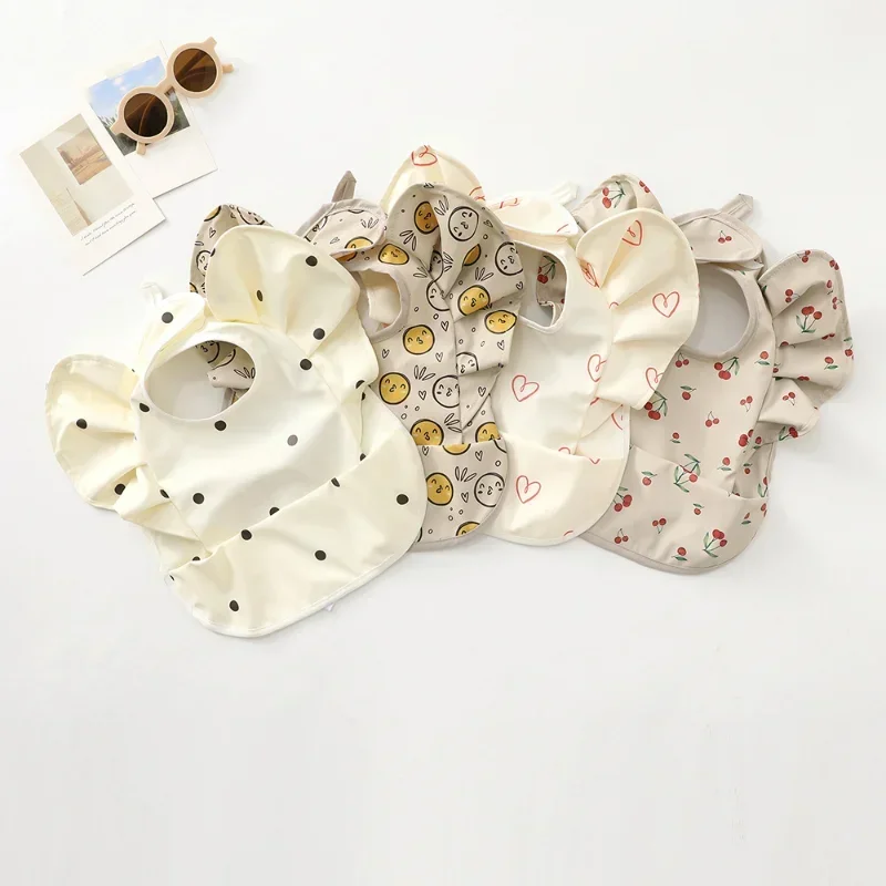 Ins Baby Bib Sleeveless with Pocket Babies Accessories Newborn Drooling Aprons Infant Burp Cloths Waterproof Bibs for Children