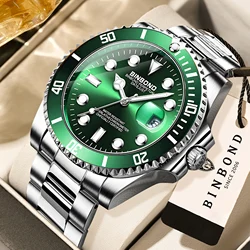 BINBOND Luxury Quartz Watches For Men Top Quality Luminous Waterproof Auto Date Men's Watch Business Sport Fashion Casual Reloj