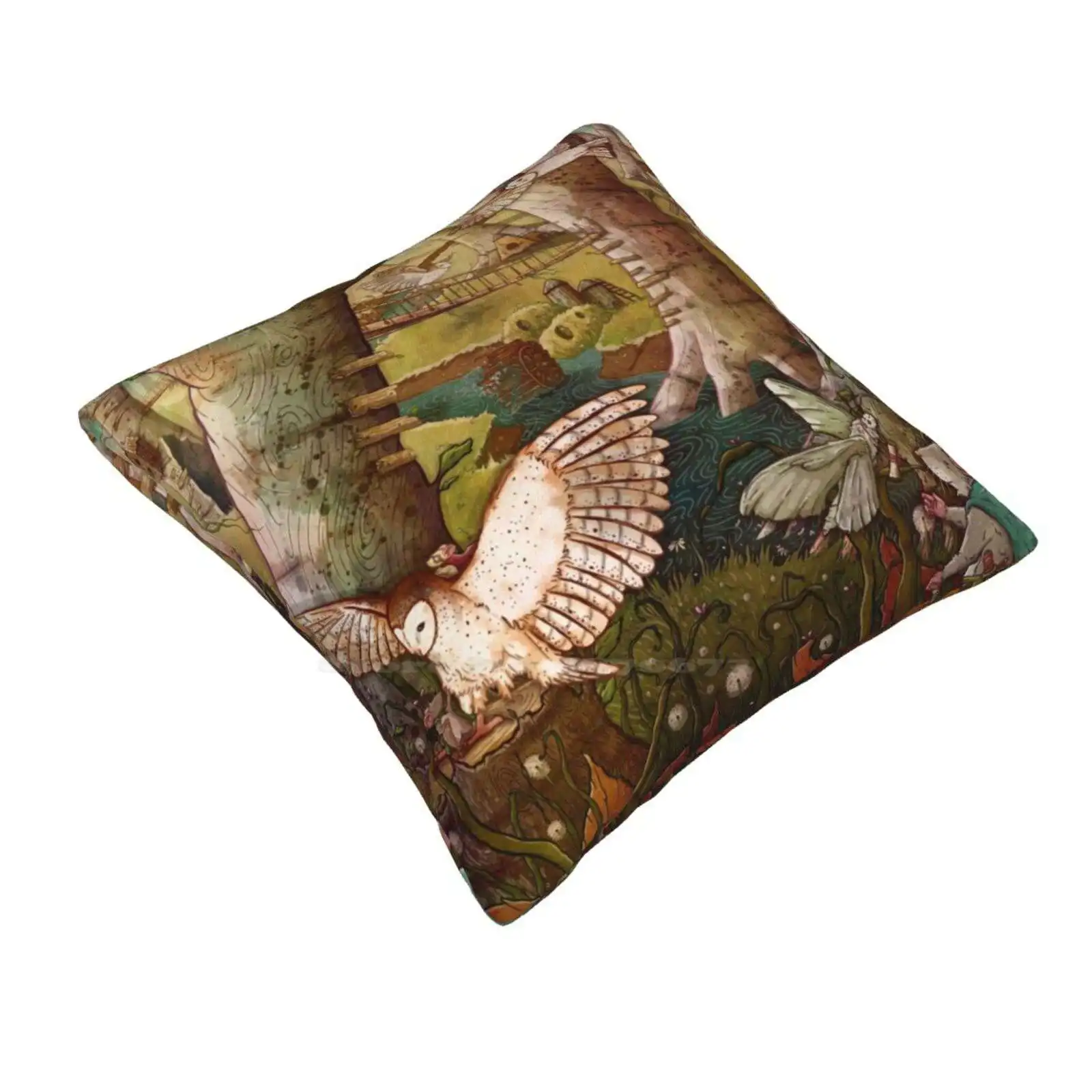 Of Mice And Owls Mouse Guard Fan Art Funny Cute Decor Square Pillowcase Mice Mouse Guard Forest Nature Leaves Fantasy Woods