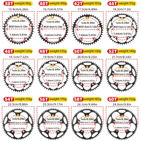 VXM Road Bicycle Folding Bike 130BCD Crank Aluminum Narrow Wide Chainring 38 42 48 52 60T Chainwheel Disc Sprocket Tooth Single
