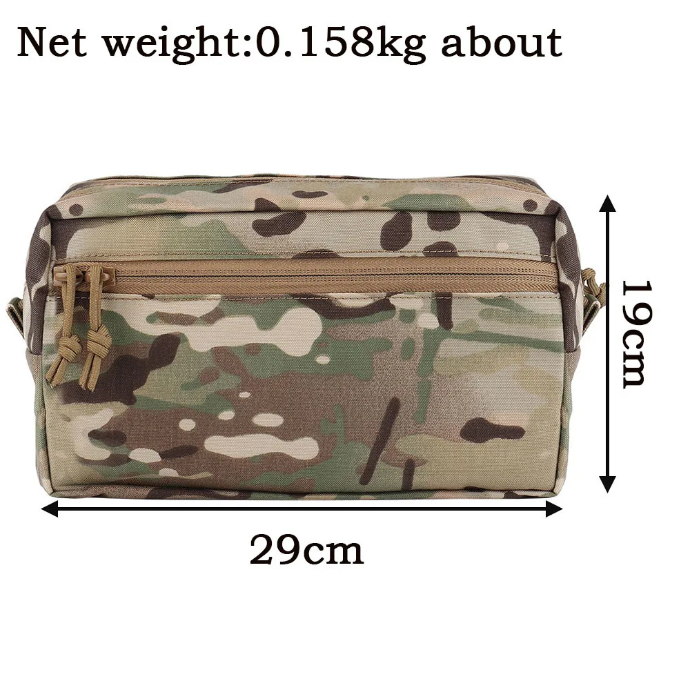 Tactical GP Wide Pouch MOLLE General-Purpose Bag Integrated 2'' Loop Mesh Pocket NVG Storage For LV119 Plate Carrier Combat Belt