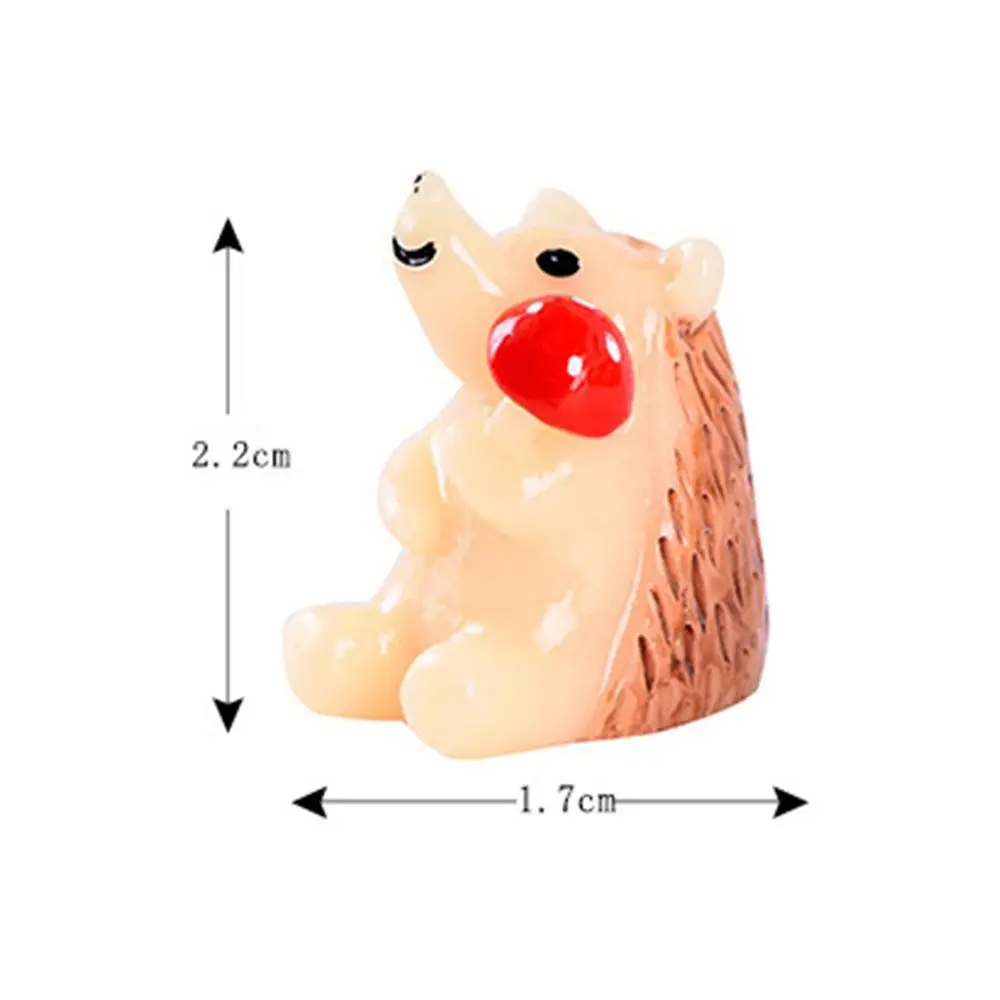 Realistic Hedgehog Mushroom Statue Exquisite Cartoon Handmade Hedgehog Ornaments Resin Garden Decorations Garden