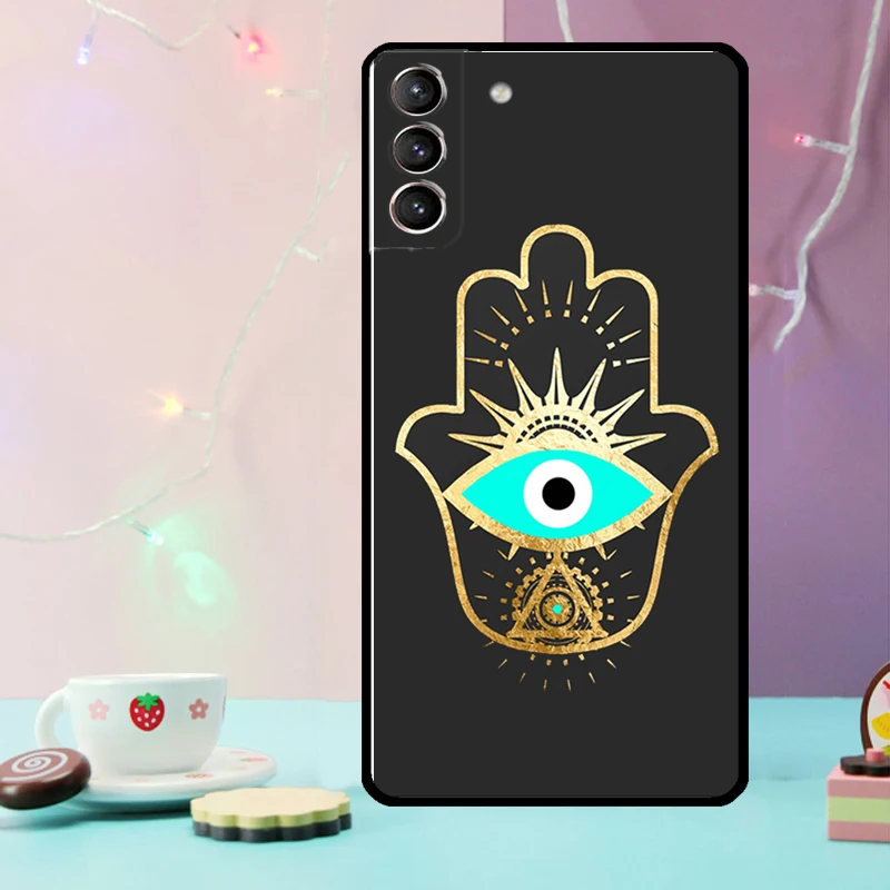 Etui Eye Hamsa do Samsung Galaxy S21 S20 FE S22 S23 S24 Ultra Note 10 Plus Note 20 S8 S9 S10 pokrowiec