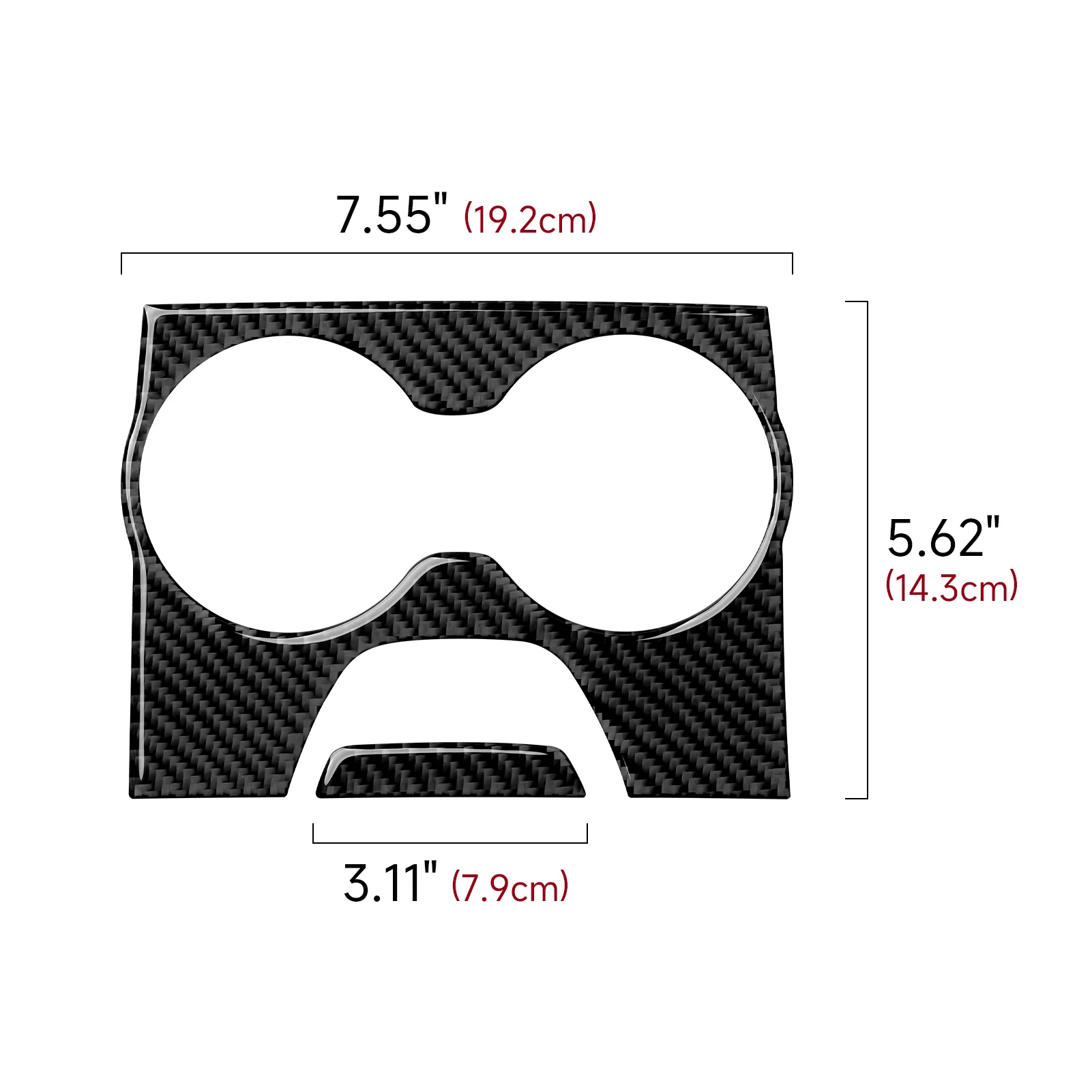 For Dodge Charger/ Chrysler 300 (2011-2023) Car Rear Cup Holder Panel Cover Soft Carbon Fiber Interior Sticker Trim Accessories