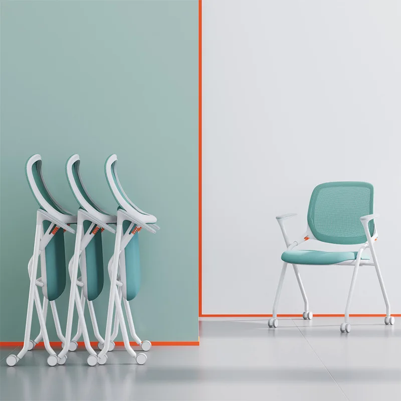 

Mesh Strap Writing Board Training Chair Folding Meeting Reception Chair Library Reading Office with Desk Board