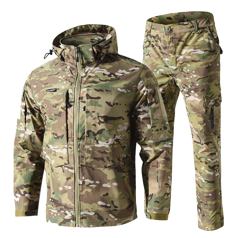 

Men's CP Camo Military Tactical Suit Combat Army Training Jumpsuit Durable All Terrain Camouflage Uniform Outdoor Field Survival