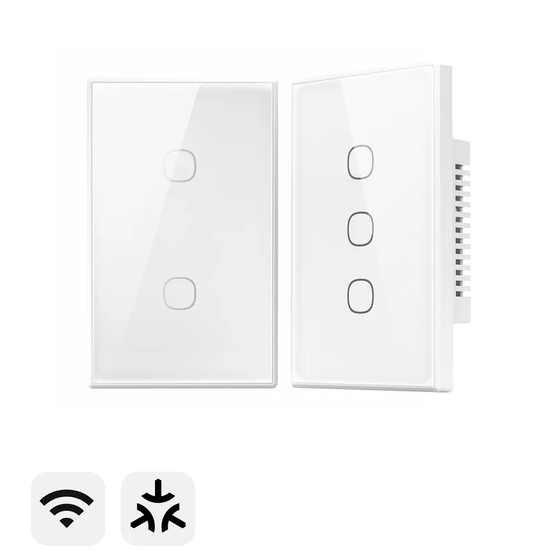 

SONOFF T6 Matter Touch Switch with Adjustable Backlight, No Neutral Required, Works with Siri & Smart Scene Automation