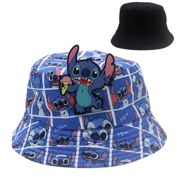 Cartoon Stitch Spider Bucket Hat for Teens Adult Anime Panama Hat Woman UV Protection Outdoor Sports Fishing Hat Summer Headwear