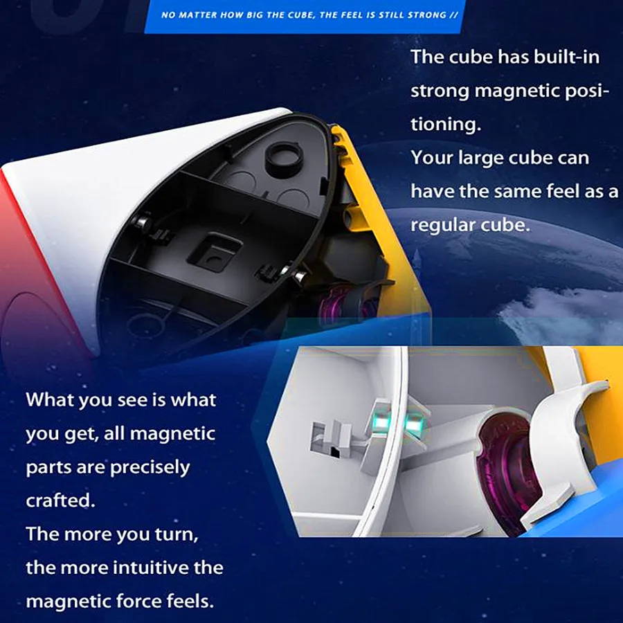 Hojas de arce Dian Sheng Googol Cubos de Hojas de arce 9 cm Cubo mágico magnético velocidad Cubo mágico rompecabezas juguete cumpleaños regalos de navidad