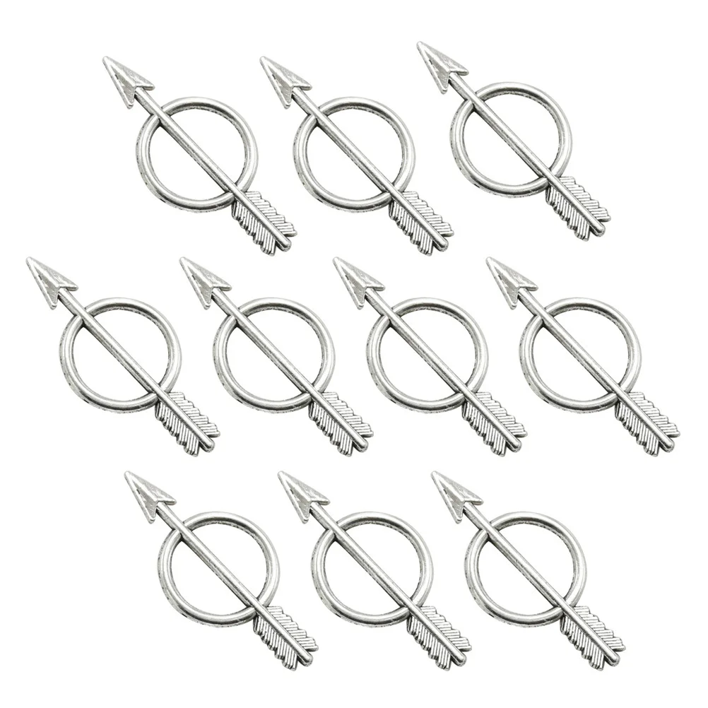 

10Pcs Vintage Alloy Bow and Arrow Pendant for Necklace Bracelet DIY Craft Jewelry Making Supplies Color