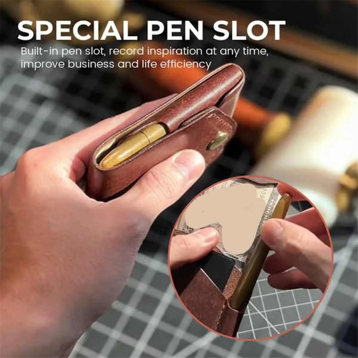 Многофункциональный компактный кошелек ABQR, мужской кошелек из искусственной кожи ручной работы, маленький тонкий компактный кошелек для кредитных карт, функциональный кошелек